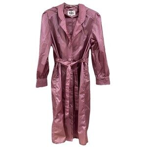 Vintage The Totes Coat Nylon Raincoat Windbreaker Size 12 Dusty Rose Pockets